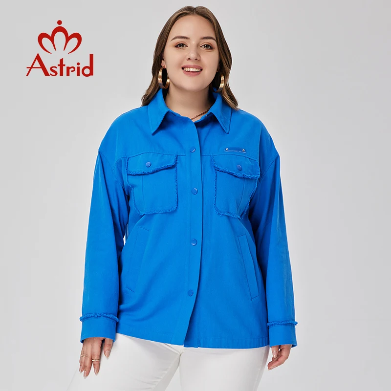 Astrid Women\'s shirt and blouses fashion Casual Coat Women Clothes Plus Size Spring 2023 New In Outerwear Cowboy Jacket female