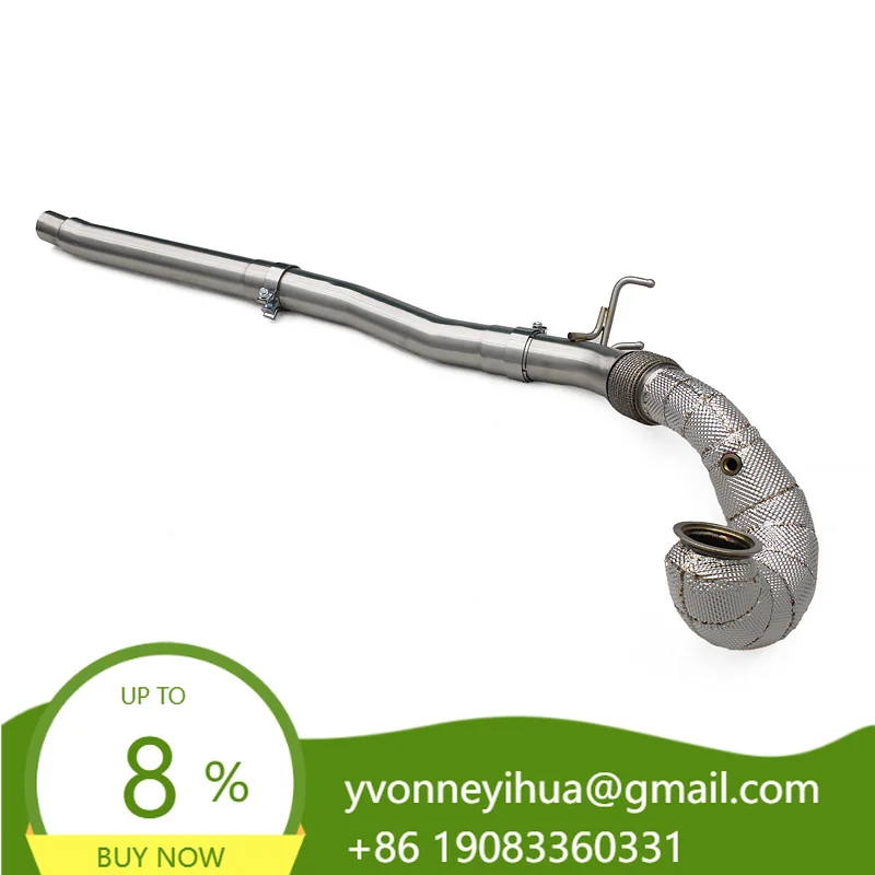 Custom Factory Ready Downpipe For Audi S3 2.0T 2015-2020 Boska Test Pipes Link Pipes With Heat Shield Street Header In Stock