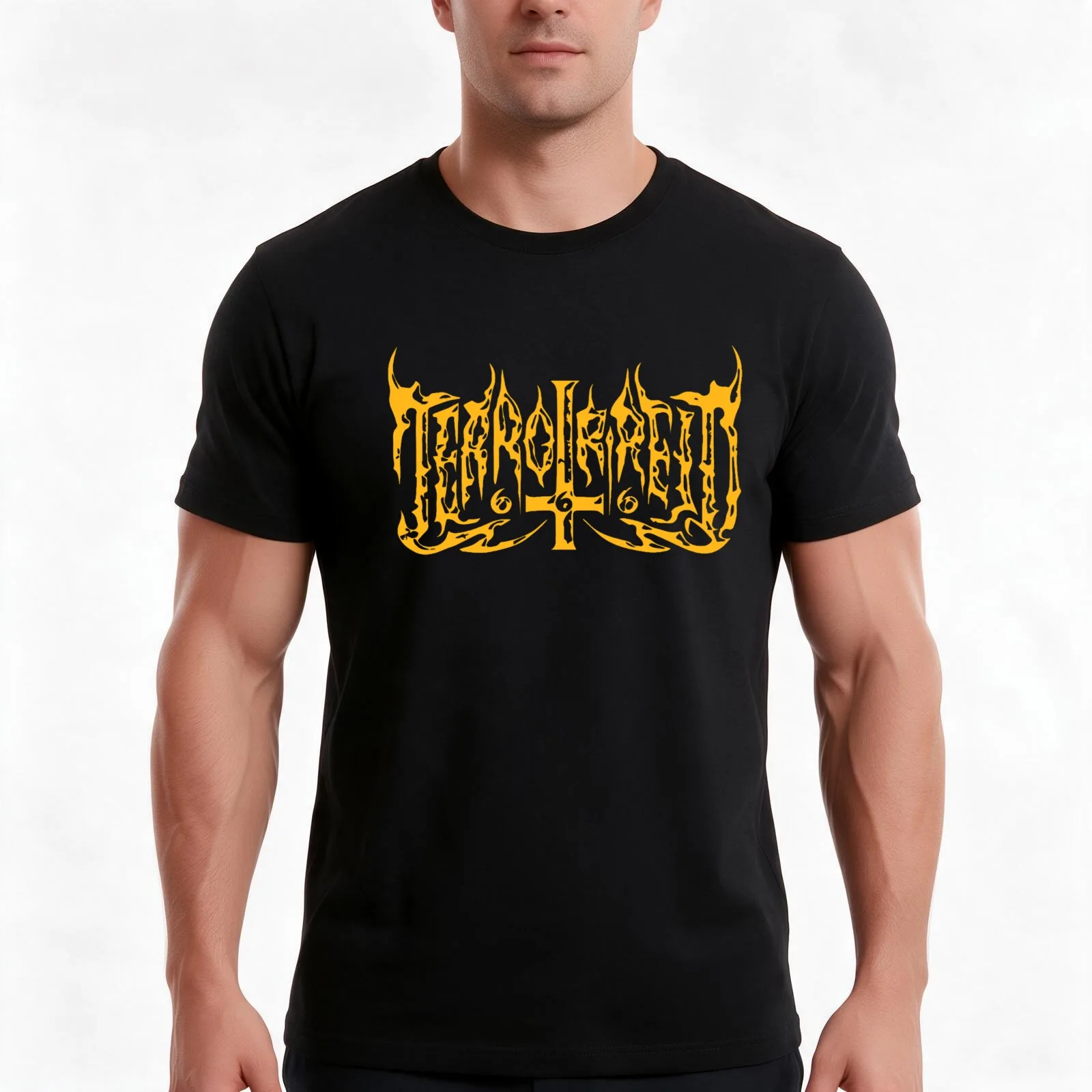 Terror Reid Metal T-Shirt, Summer Casual Cotton Tee, Oversized Streetwear Tops, Vintage Graphic Print, Loose Fit Short Sleeve