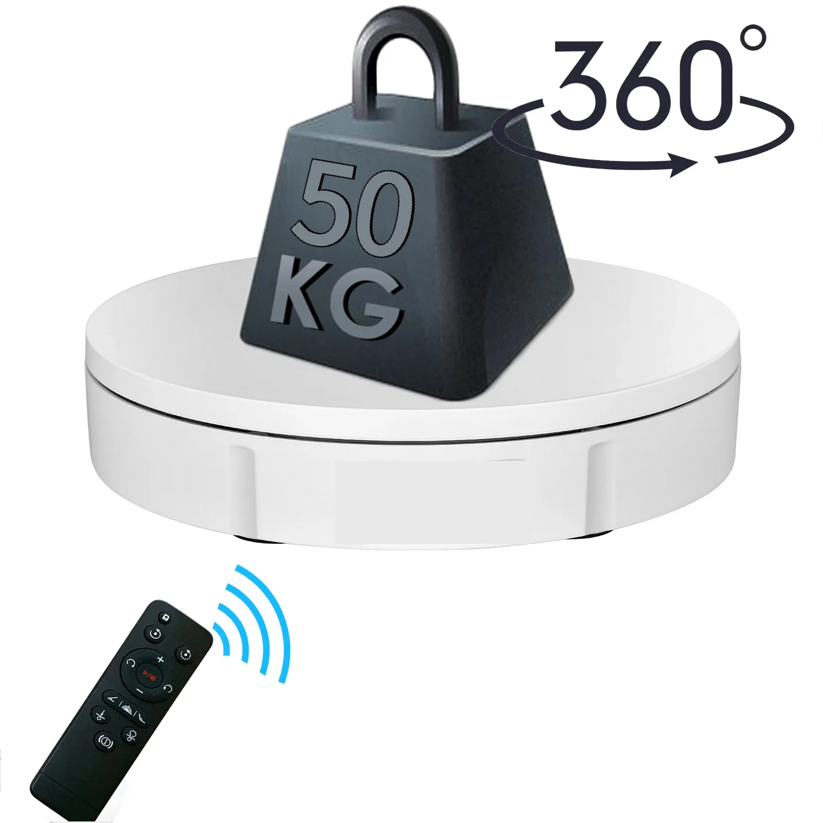 

22cm Heavy Duty Electric Rotating Display Stand 360 Degree Swivel Plate with Remote Control for Jewelry and Video Props