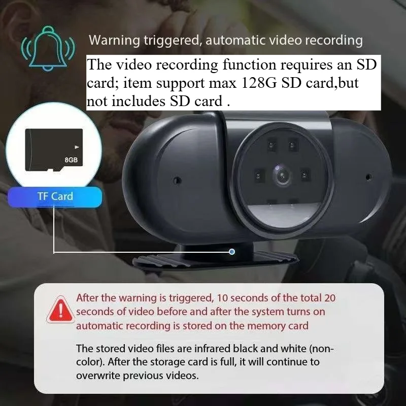 

12V/24V Vehicle 1080P AI DSM plug and play 24H GPS Camera Sleepy Fatigue Voice Reminder Behaviour Detection Support video record