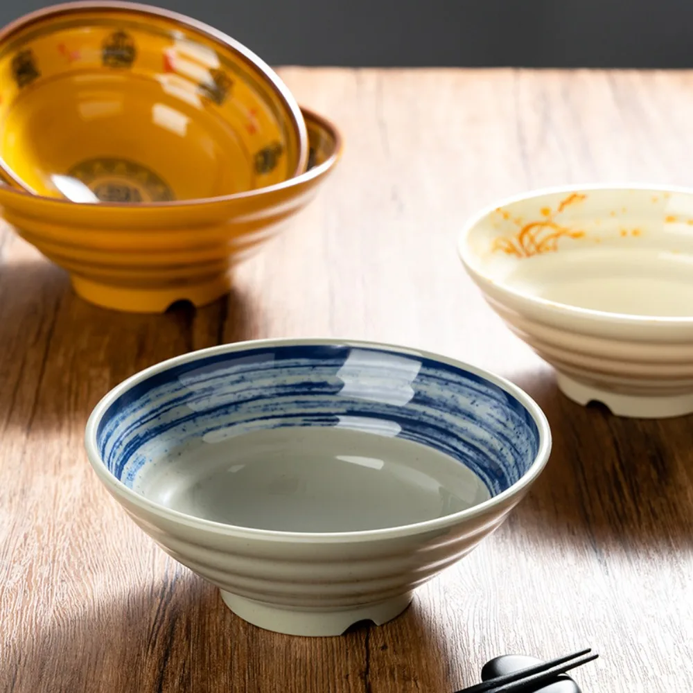 

Practical Imitation Ceramic Melamine Ramen Bowl Japanese-style Anti-fall Noodle Bowl Large Capacity Soup Bowl Hotels