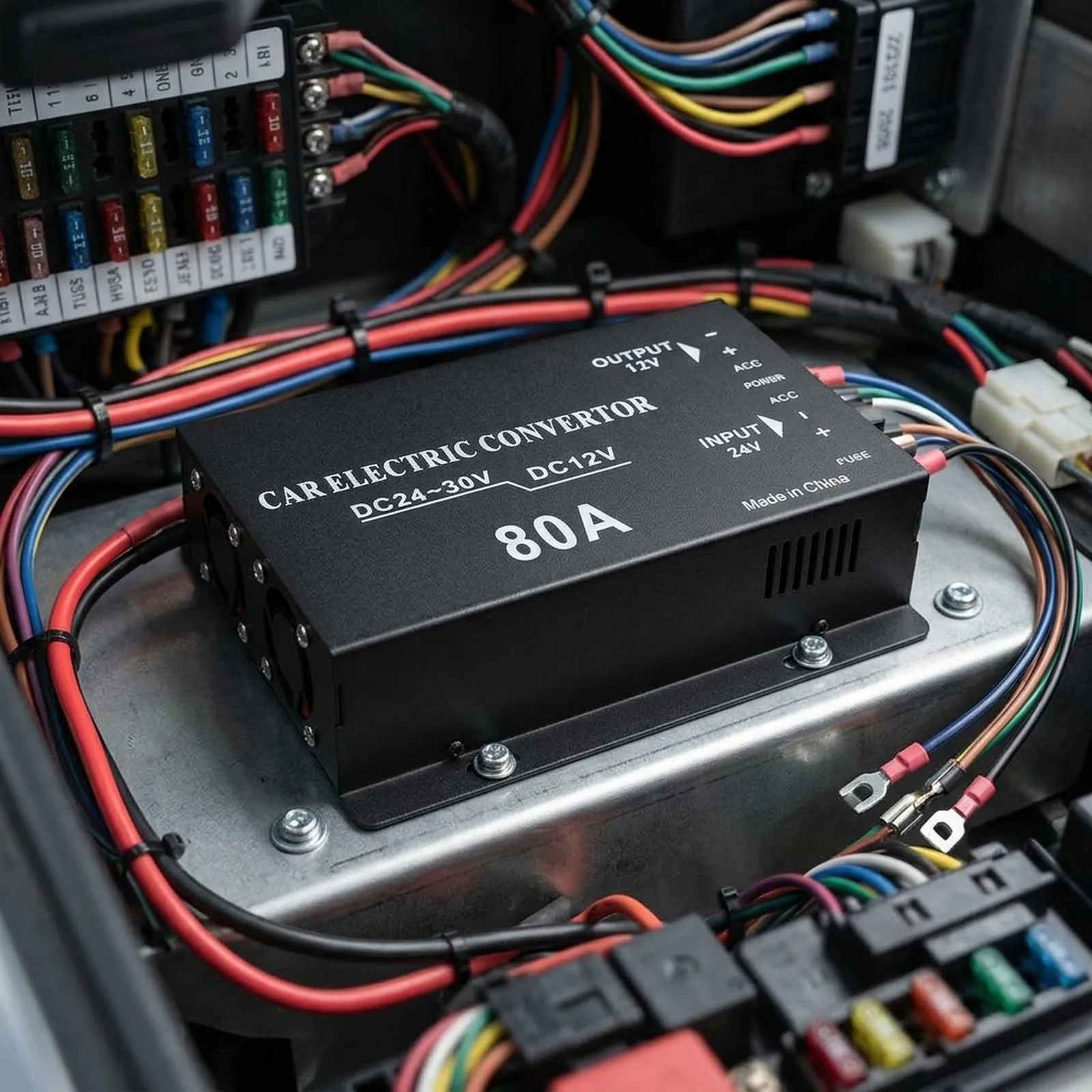 For 24V Trucks Or Buses Transformer Vehicle Transforme Step-Down Transformer 16cm X 13.6cm X 4.2cm 24V 60A Square Wave