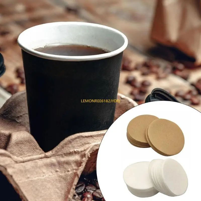 100個の使い捨てコーヒーフィルターのM7DFパックラウンドナチュラルペーパーコーヒー抽出
