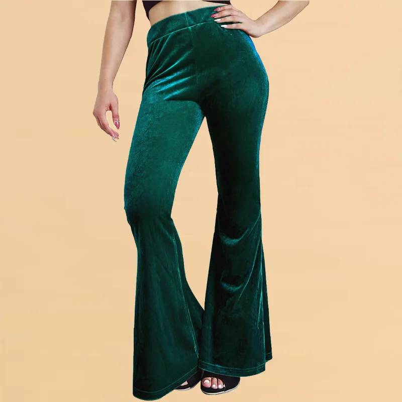 Women Flared Trousers Cross 2023 Autumn High Waist Stretch Plus Size Pants Solid Color Fashion Casual Ladies Flare Bottoms New