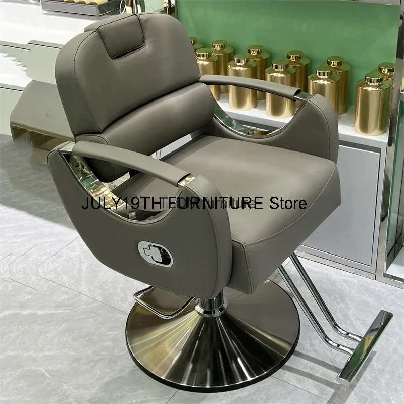 

Comfortable Stylist Barber Chairs Barbershop Rolling Metal Chair Vanity Professional Swivel Silla De Barberia Luxuy Furnitures