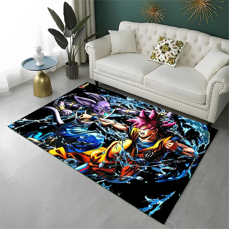 Cartoon D-Dragon Ball Anime-Spiel-Teppich für Spielzimmer, Schlafzimmer, Wohnzimmer, Sofa, Heimdekoration, Kinderteppich, rutschfeste Bodenmatte