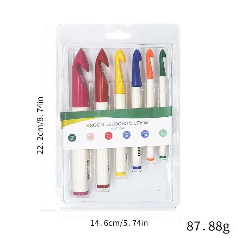 

Color Crochet Hooks Set 6Pcs/set Large Size Crochet Hook DIY Needle Knitting Needles Thick Wool Weave Yarn Crafts Knitting Tool