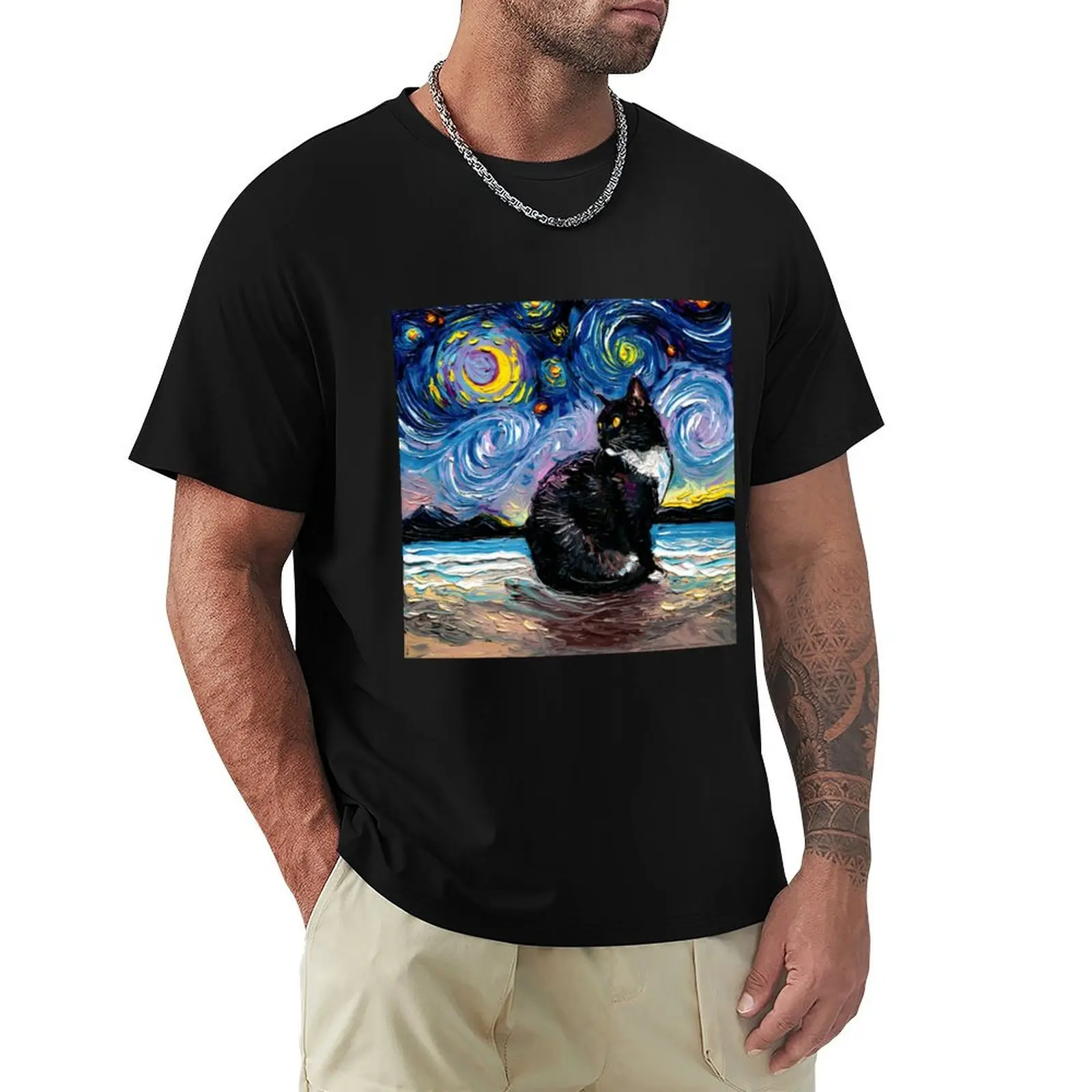 

Black Tuxedo Cat Night 2 T-Shirt for a boy vintage anime shirt cotton graphic tees blanks workout shirts for men