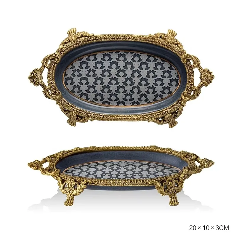 &c Antique Handmade Porcelain Table Top Tray  Home Decoration Storage Fruit Tray Home Decoration Accessories