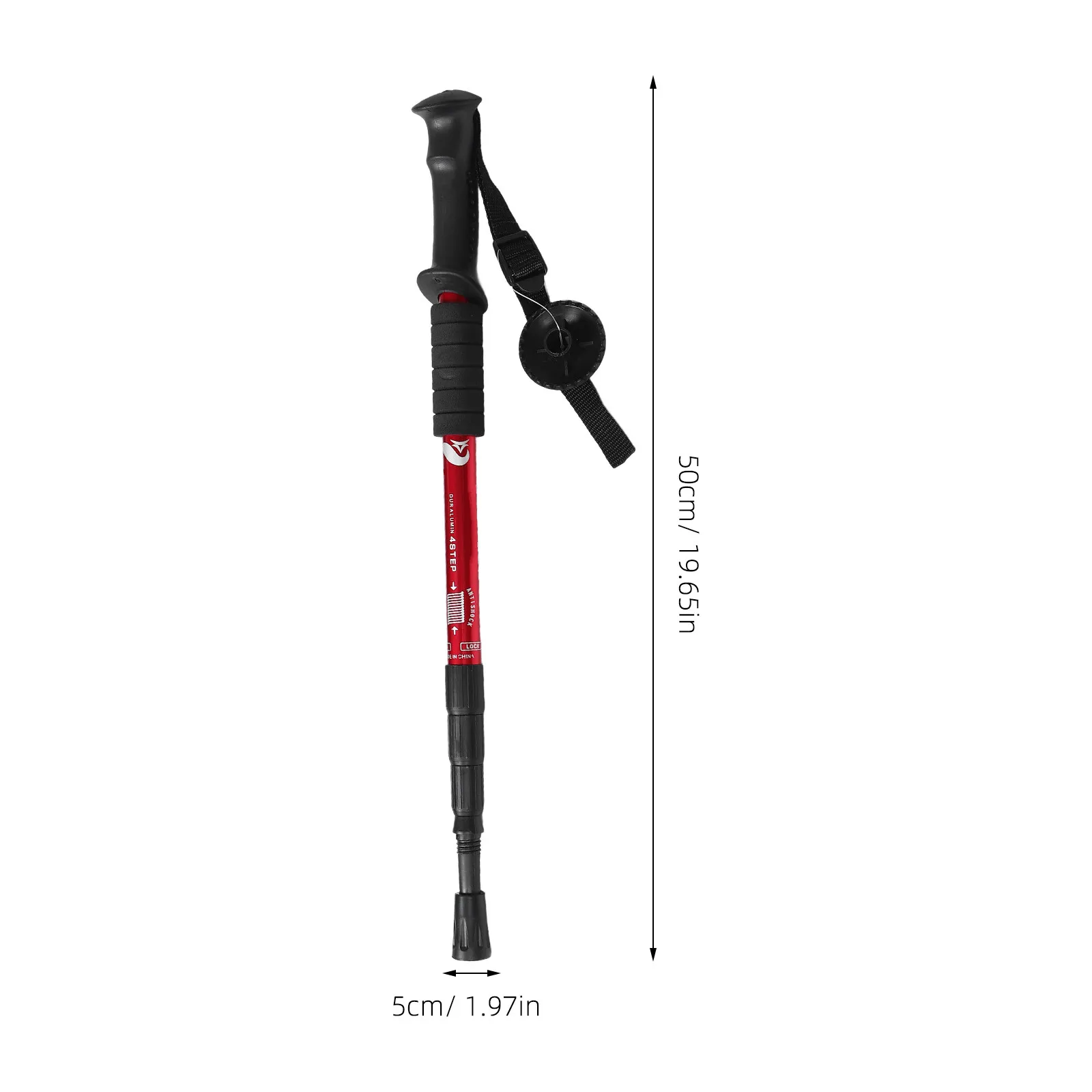 Adjustable Aluminum Shock Absorbing Hiking Pole Lightweight Telescoping Walking Stick for Hiking Camping Seniors Men Women