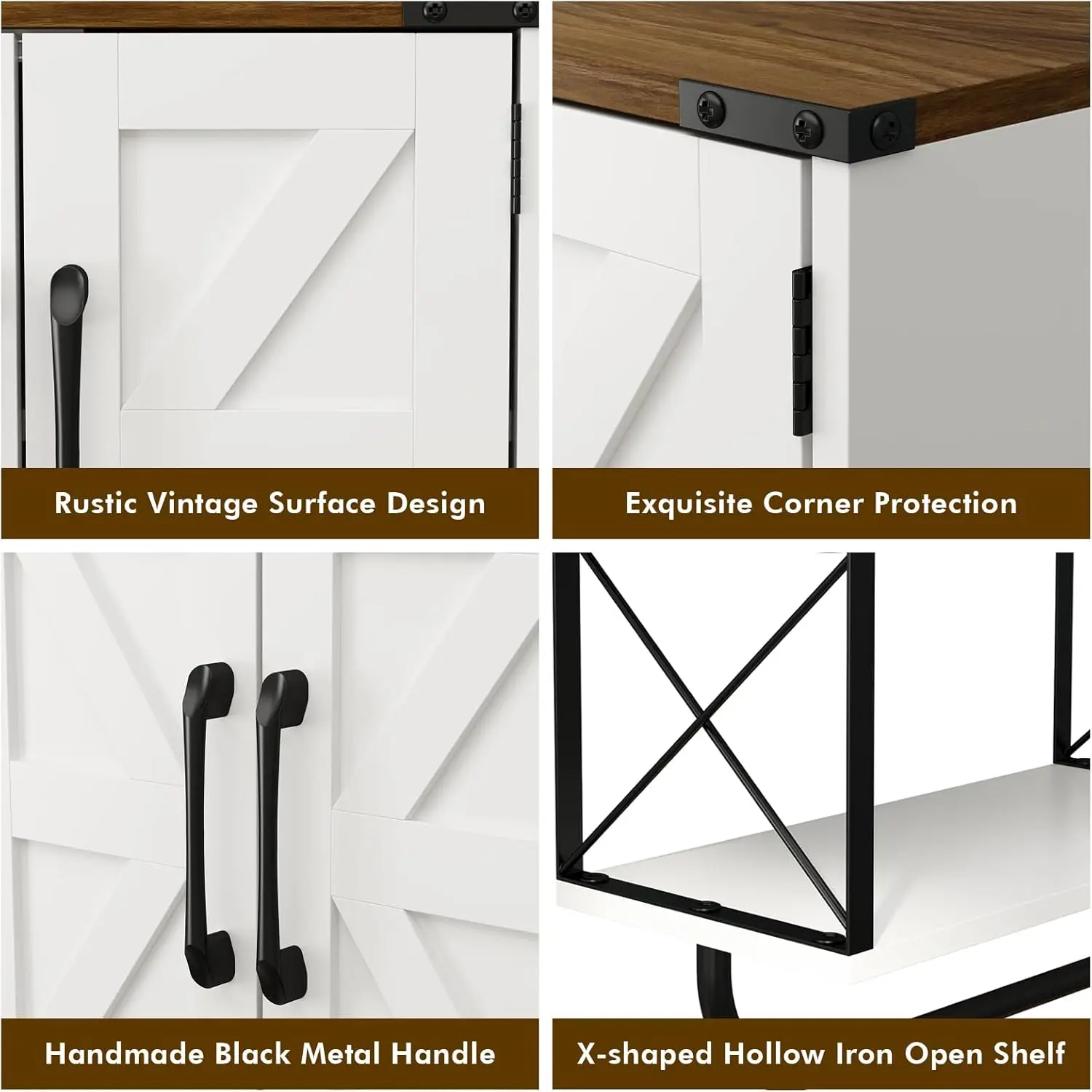 خزانة أدوية المزرعة مع أبواب الحظيرة، ورف قابل للتعديل وبار المناشف، وتخزين الحمام من خشب الجوز الأبيض