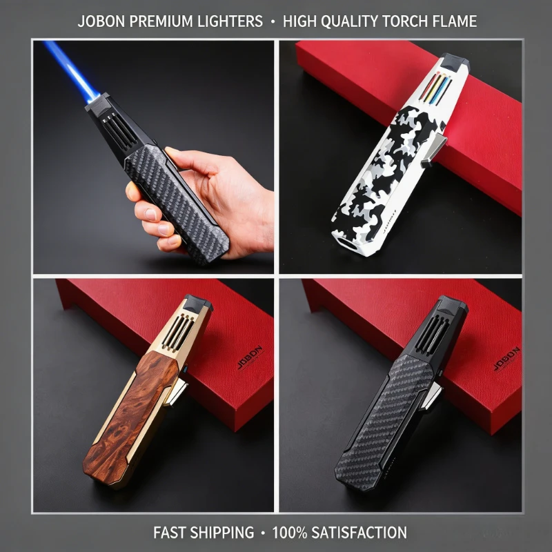 

Long Tube Windproof Jet Flame Lighter,Turbine Structure,Refillable Butane Multifunctional Ignition Tool for Daily Outdoor Scenes