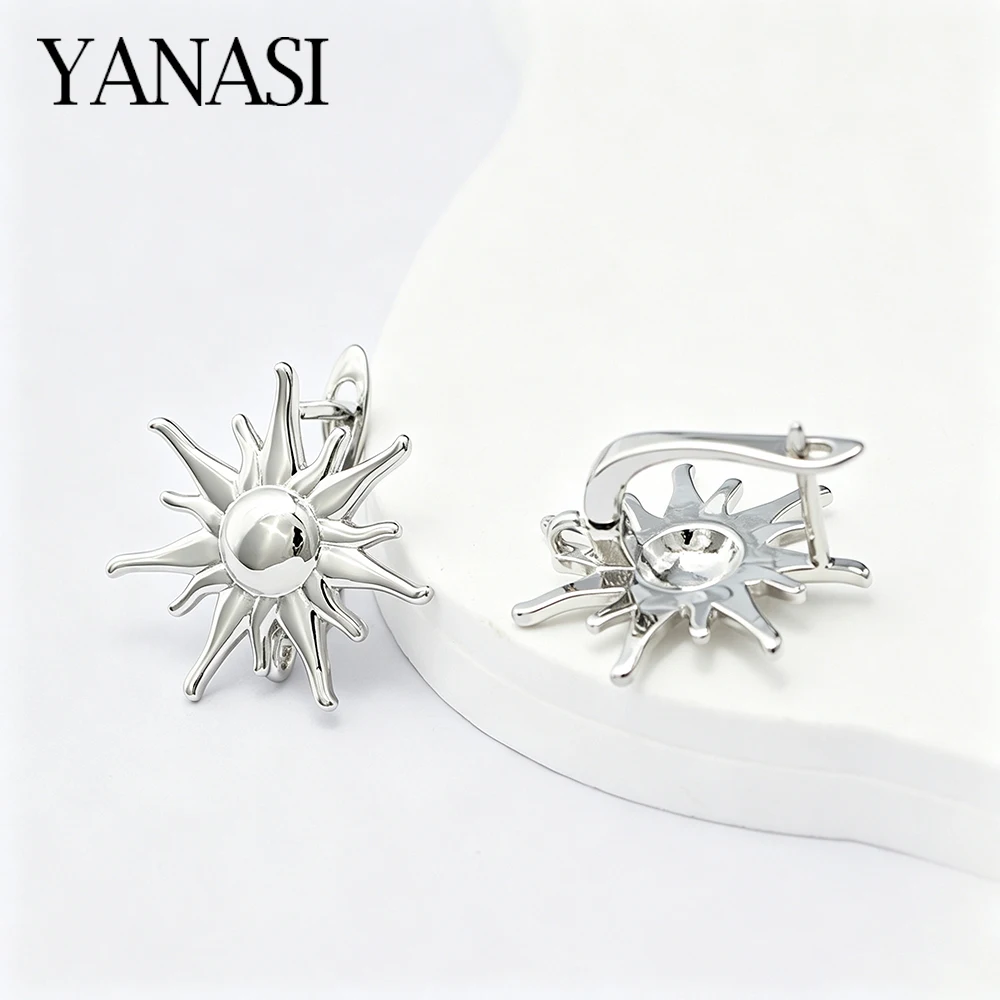 Sun Star Shape 18K Gold Plated Brass Earwires Earring Hooks Clasps For Women Earring Making Accessories Jewelry Materials
