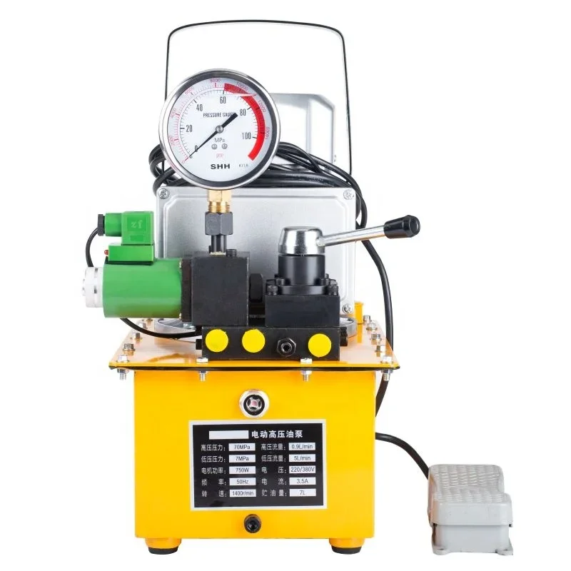 

220v electric hydraulic pump Three-way 3-position 4-way manual valve and single-oil solenoid valve