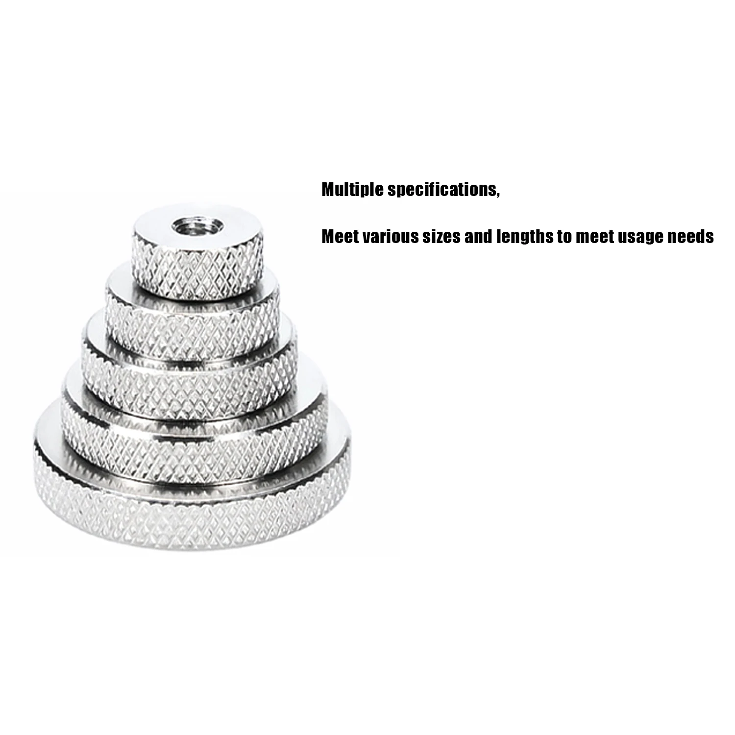 M3 M4 M5 Knurled Thumb Nuts 304 Stainless Steel Flat Head Hand Screw Knurled Round Nut Hardware Fasteners