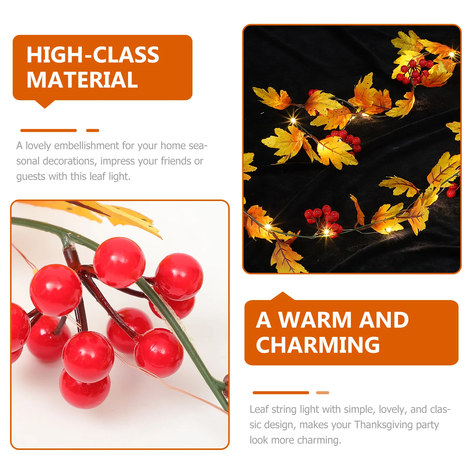 

20Led 2M Maple Leaves String Lights Operated For Thanksgiving Fall Decorations Home Party Garland Leaf Lights For