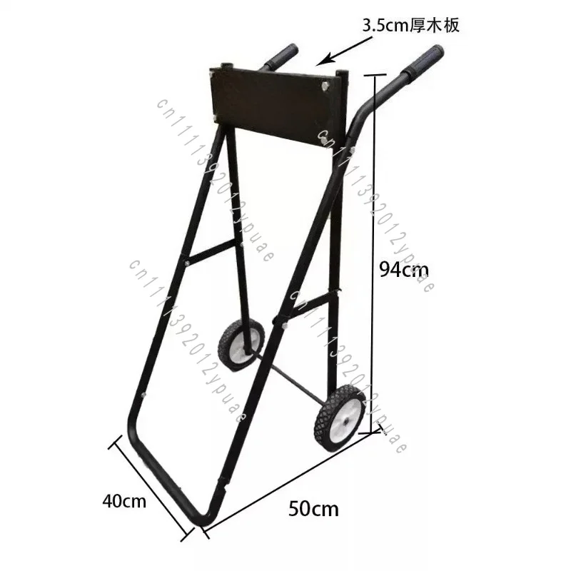 Outboard Motor Trolley&Fixed Mount Bracket, Marine Engine Thruster Holder, Portable Display Support Rack for Boat Outboard Unit