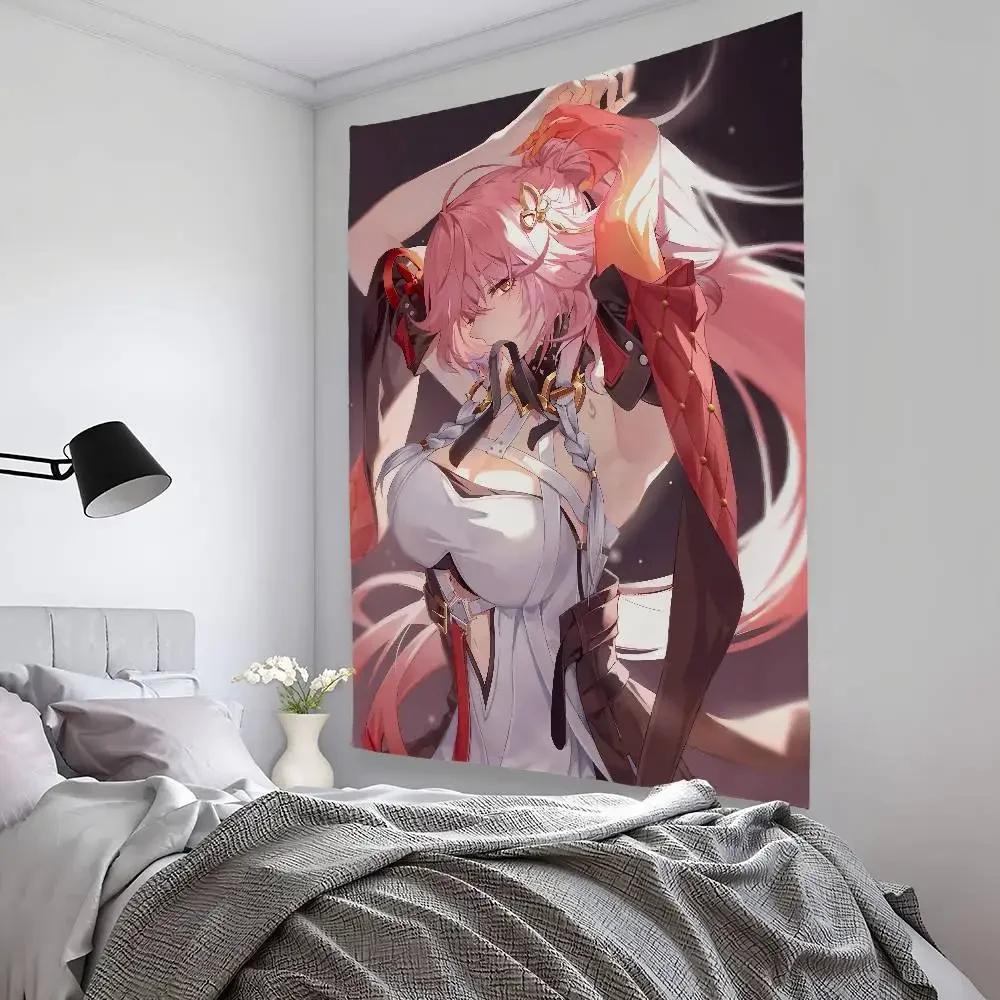 Game Wuthering Waves Changli Tapestry Bedroom Living Bar Garden Outdoor Microfiber festival Decoration Background Art Banner
