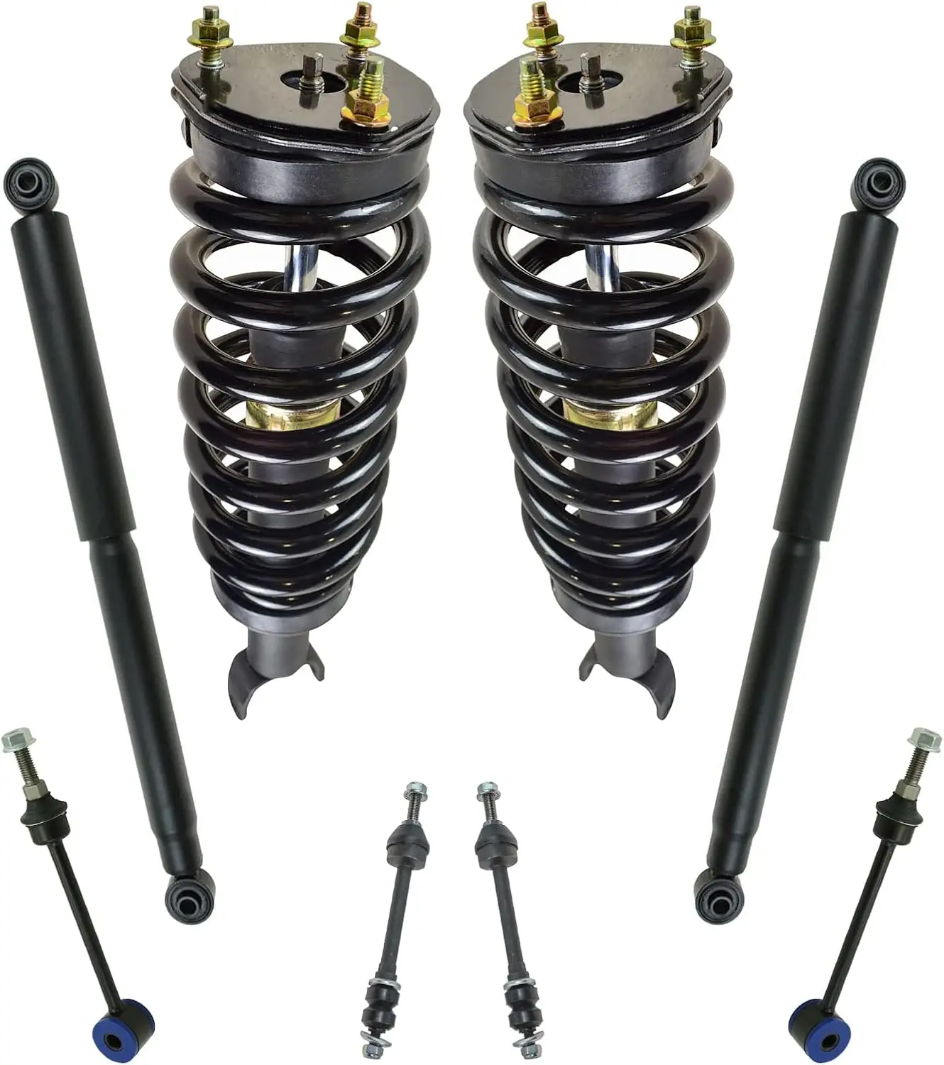 

Front and Rear Suspension Kit Complete Strut & Coil Spring Assembly Shock Absorber Sway Bar Stabilizer Link Compatible with 2006