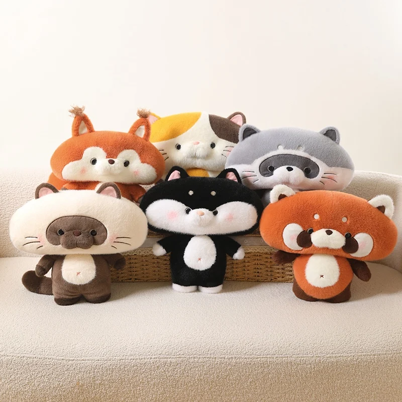 

35cm New Kawaii Cartoon Shiba Inu Stuffed Animals Plush Toy Cute Fat Siamese cat Plushies Doll Soft Kids Toys for Girls Gifts