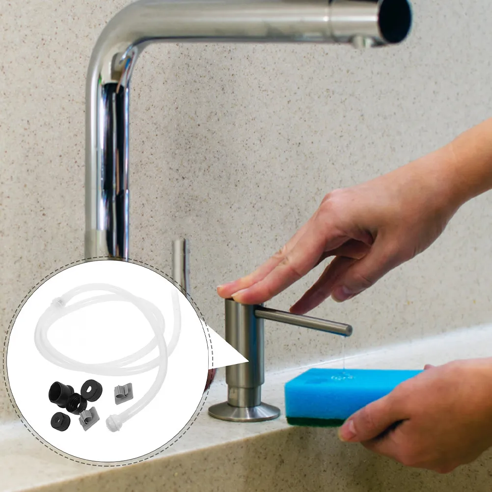 2 Sets Soap Dispenser Extension Tube Hose Kit For Kitchen Counter Dish Countertop Check Valve Sink Accessories Under Counter