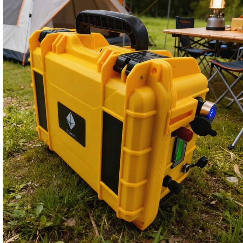 12V 80Ah‑150Ah Rechargeable LiFePO4 Storage Module, Hand‑Carry Suitcase Lithium Unit for Camping Inverter Outdoor Power Projects