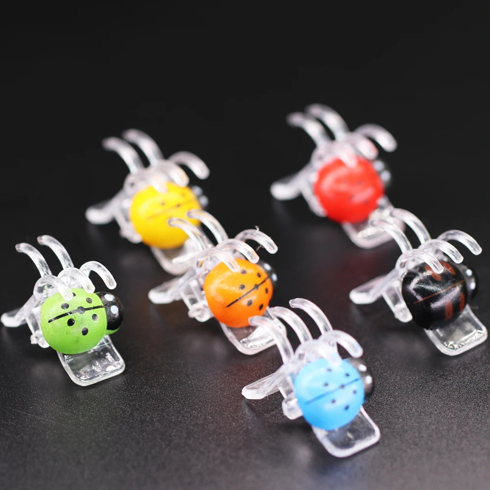 12PCS 6 Colors 5-Claw Ladybug Orchid Clips Garden Plant Support Clamp Climbing Flowers Vine Fixer Ladybird Bonsai  Decoration To