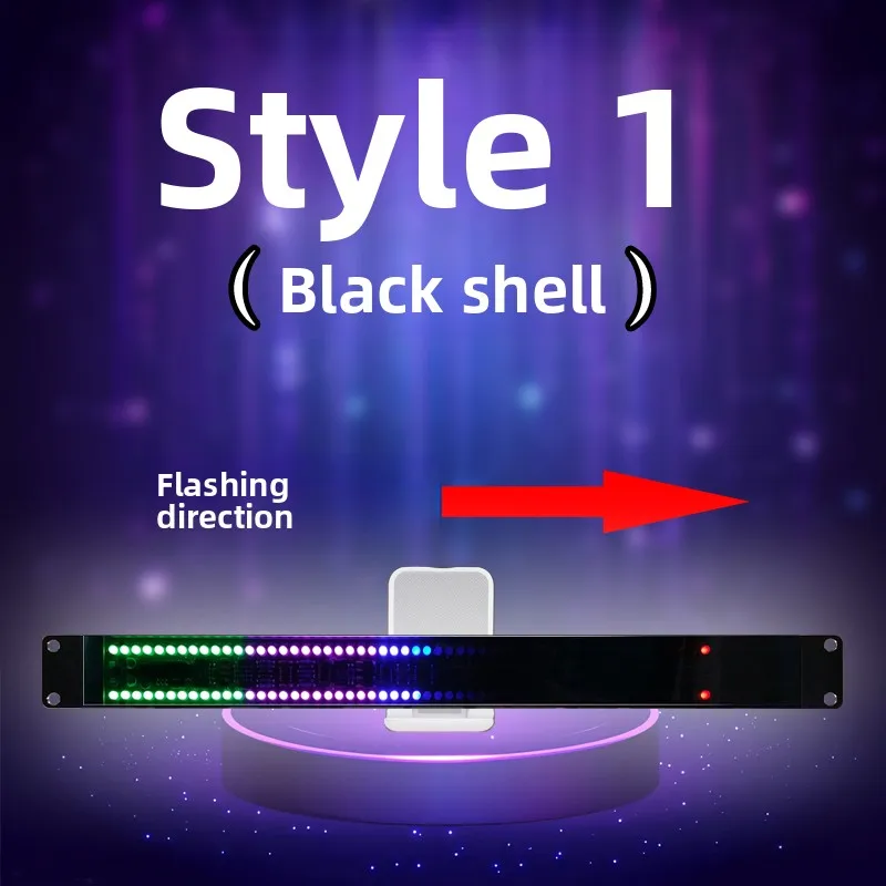 Dual Row 1U Audio Cabinet USB Voice Control Pickup Atmosphere Music Rhythm Level Indicator Signal Light LED Spectrum Meter
