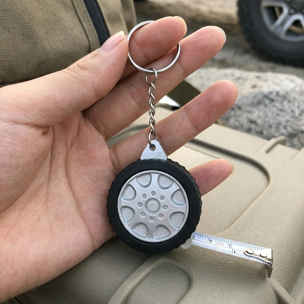 Steel Tape Measure Zinc Alloy Mini Pocket Ruler Dual Scale Metric Imperial for Car DIY Home Repair Durable Tool Keychain