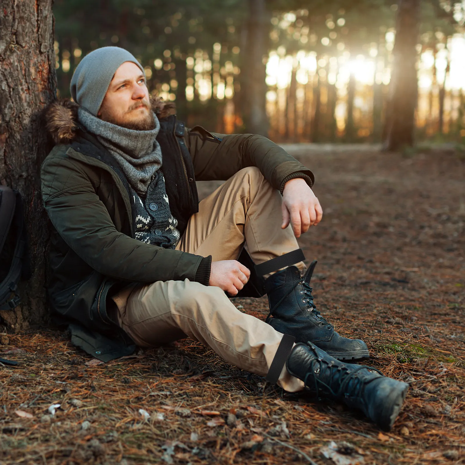 

12 шт. регулируемых эластичных черных ремней для брюк, для походов, велоспорта, садоводства, защиты на открытом воздухе