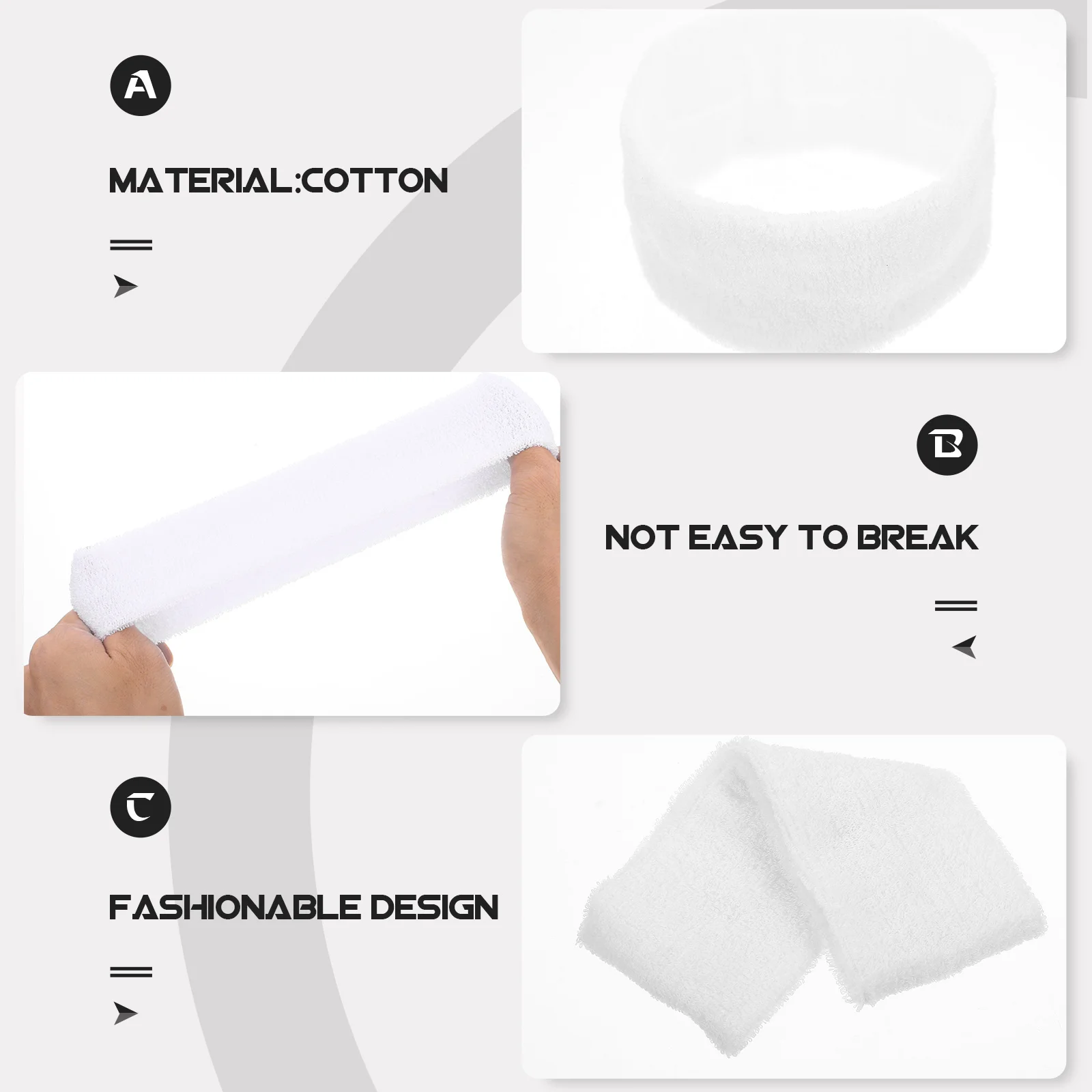 

5Pcs Sweat Absorbing Headbands Elastic Comfortable Lightweight for Sports Yoga Running Fitness Hair Band Head Band