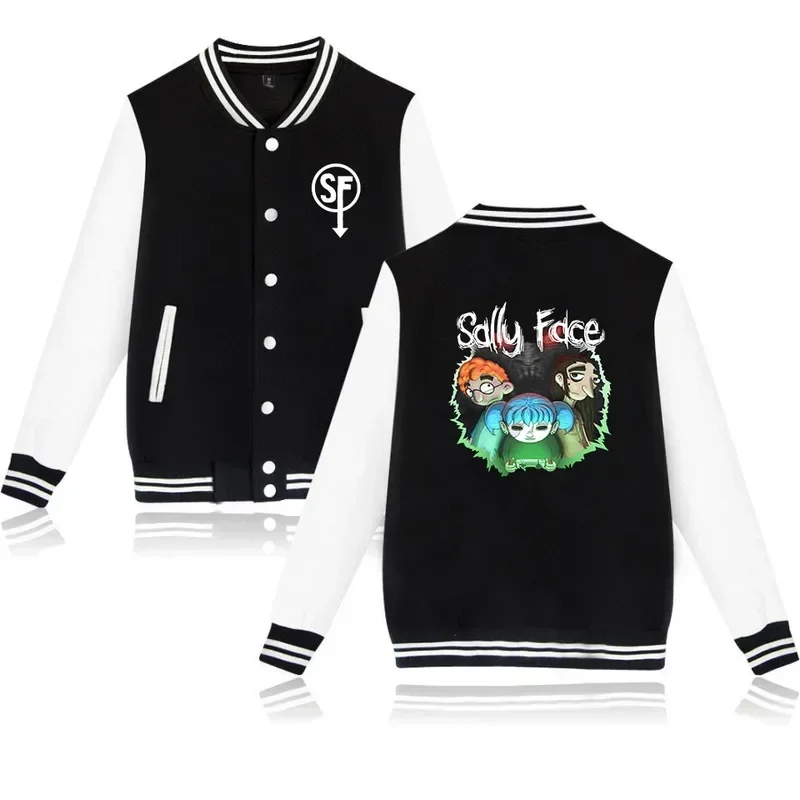 Game Sally Face Varsity Baseball Bomber Jacket Men Women Hip Hop Harajuku Jackets Boys Girls Single Breasted Loose Coats