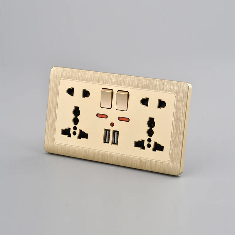 Depoguye UK standaard USB stopcontact, USB-stekker universeel 5-gaats stopcontact, 220v naar usb Type-c telefoonoplaadaansluiting 146 mm * 86 mm
