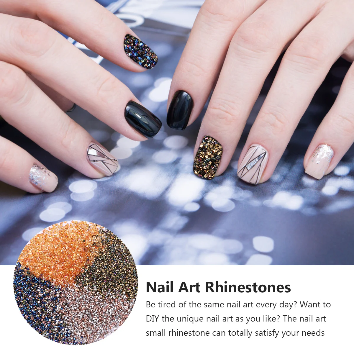 

4 Packs Tip Drill Diy Manicure Accessories Silver Water Decorations Tip Rhinestones Manicure Accessories Nail Art