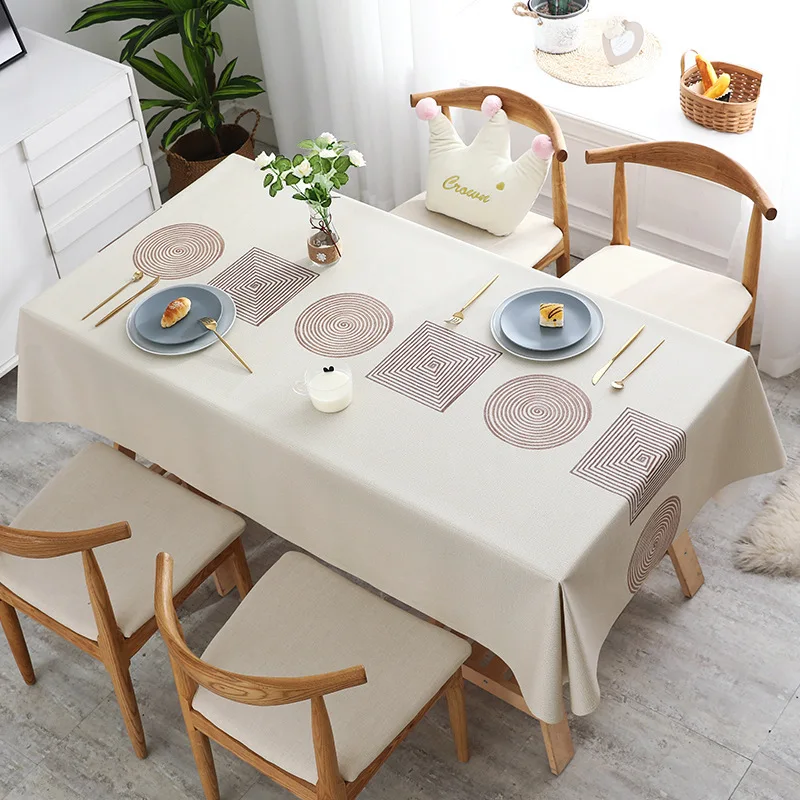 

Nordic Style Waterproof Anti-scalding PVC Tablecloth Household Thickened Dining Table Cloth Without Washing and Oil Protection