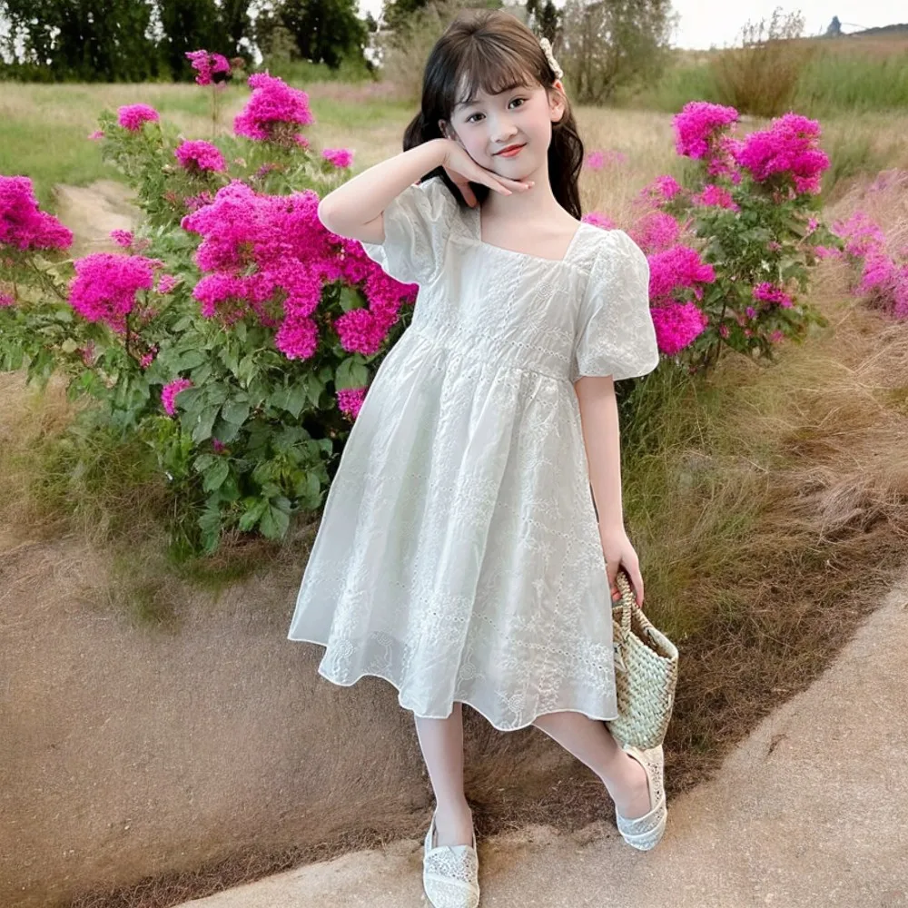 Kids Ruffle Chiffon Dresses for Girls Clothes Summer Princess Outfits Teenagers Short Sleeve Children Costumes 5 8 9 10 12 Years