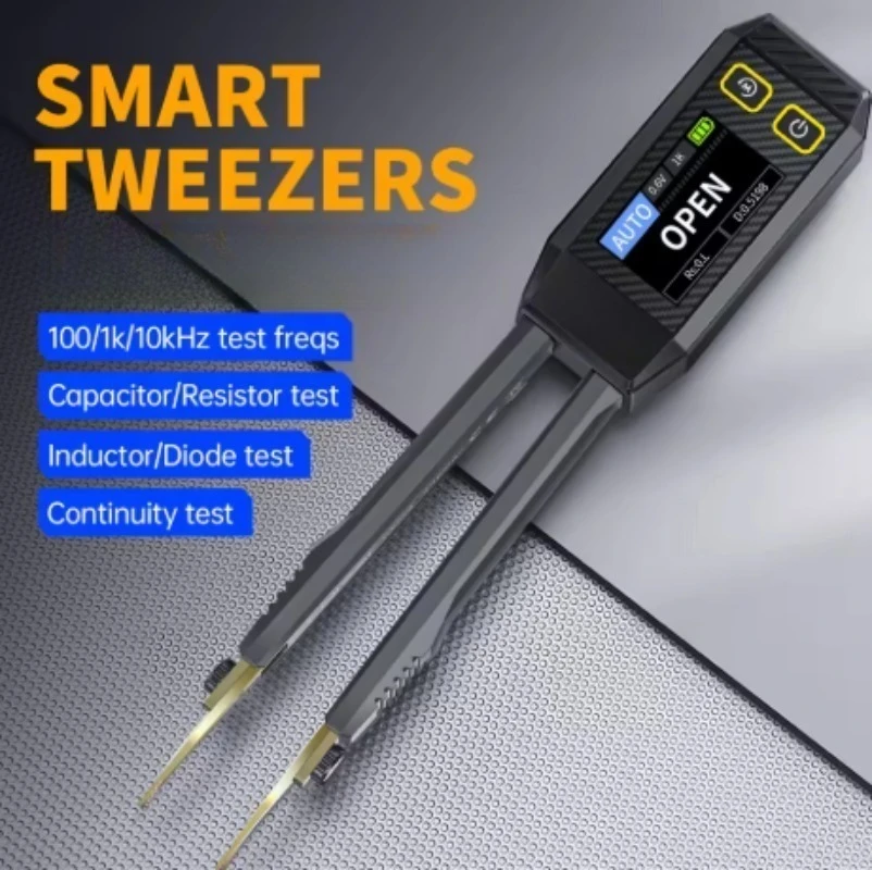 Digital LCR Bridge Tweezer, SMT SMD Clip Multimeter, Resistance Inductance Capacitance Electronic Component Testing Met