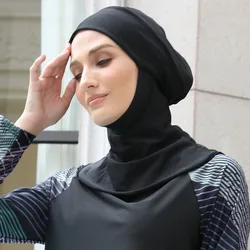 Novo desportivo simples muçulmano nadar turbante instantâneo preto hijabs feminino bandana islâmica gorro índia chapéus feminino headwrap turbante mujer