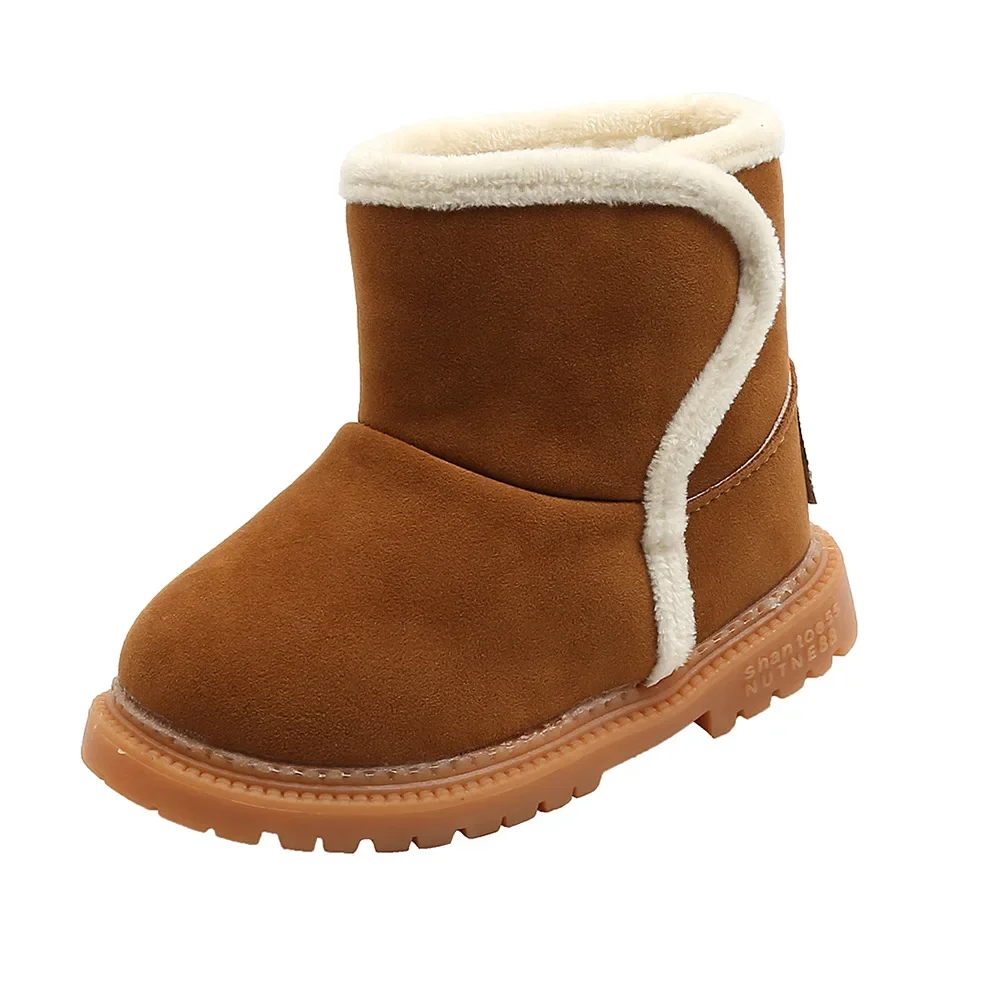 Kid Snow Boots Girl Winter Shoes Lamb Wool Boots Boy Cotton Boot Baby Plush Thick Cotton Shoes AntiSlip Kids ShoeBotas Para Niña