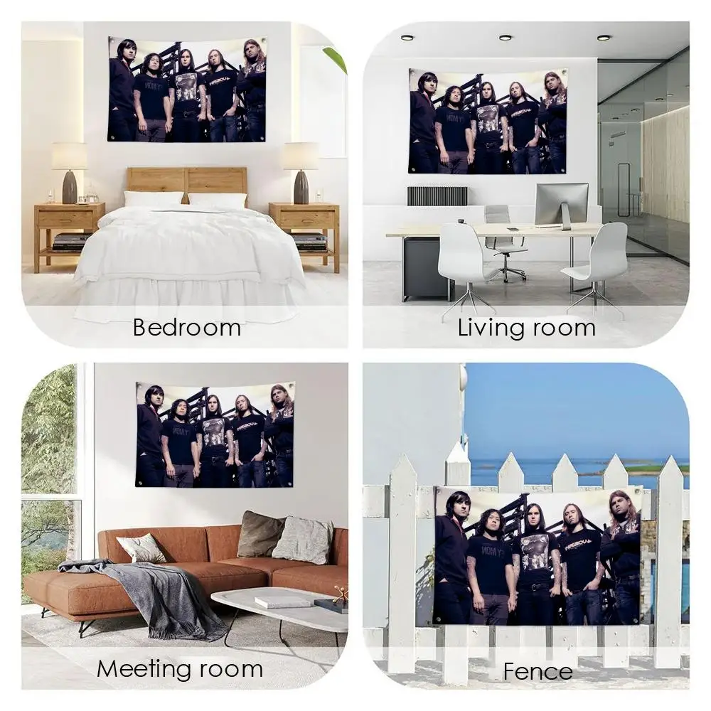 AS I L-LAY D-DYING Rock Flags 3x5 Ft custom Banner for Garage Door room decor Wall Out Decoration With Metal buckle
