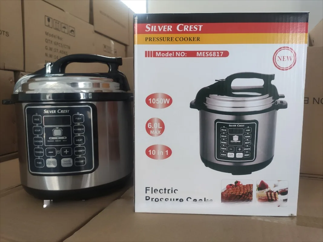 6L instant cooker pot duo 7-in-1 Aluminum liner electric pressure cooker Silver Crown Rice Cooker