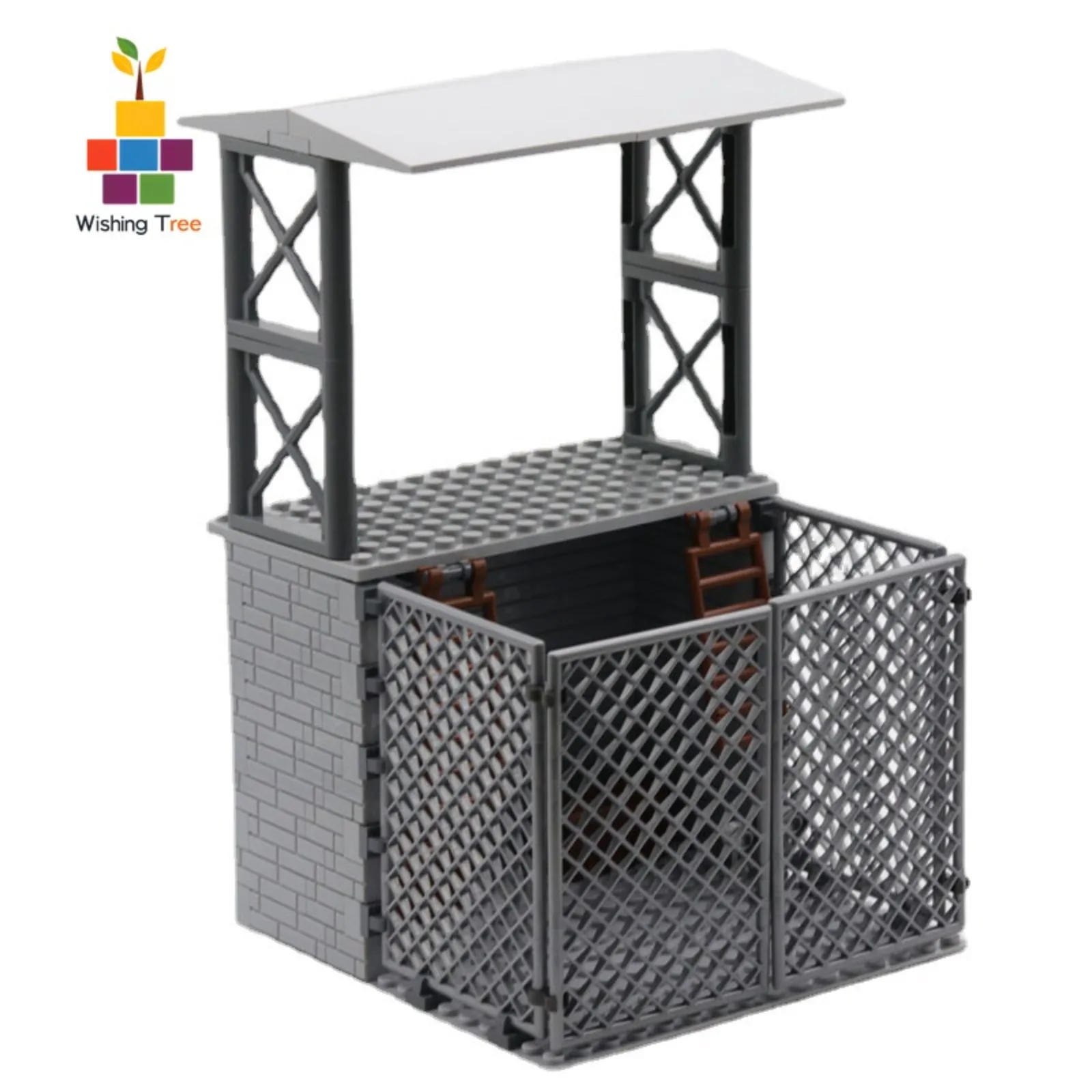 

Creative Small Building Blocks Military Street Scene Model with Barbed Wire for Kids