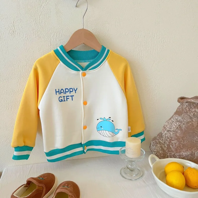 1-6T Spring Kids Jacket Boy Coat Autumn Baseball Uniform Cotton Light Outerwear Baby Toddle Child Clothes New Clothes Outerwear