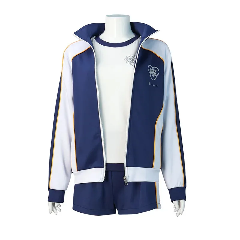 Anime Game Archive Iochi Mari Cosplay Costume Gymnastics School Sports Casual Clothing Blue Coat Long Sleeved Shorts COS kn.7