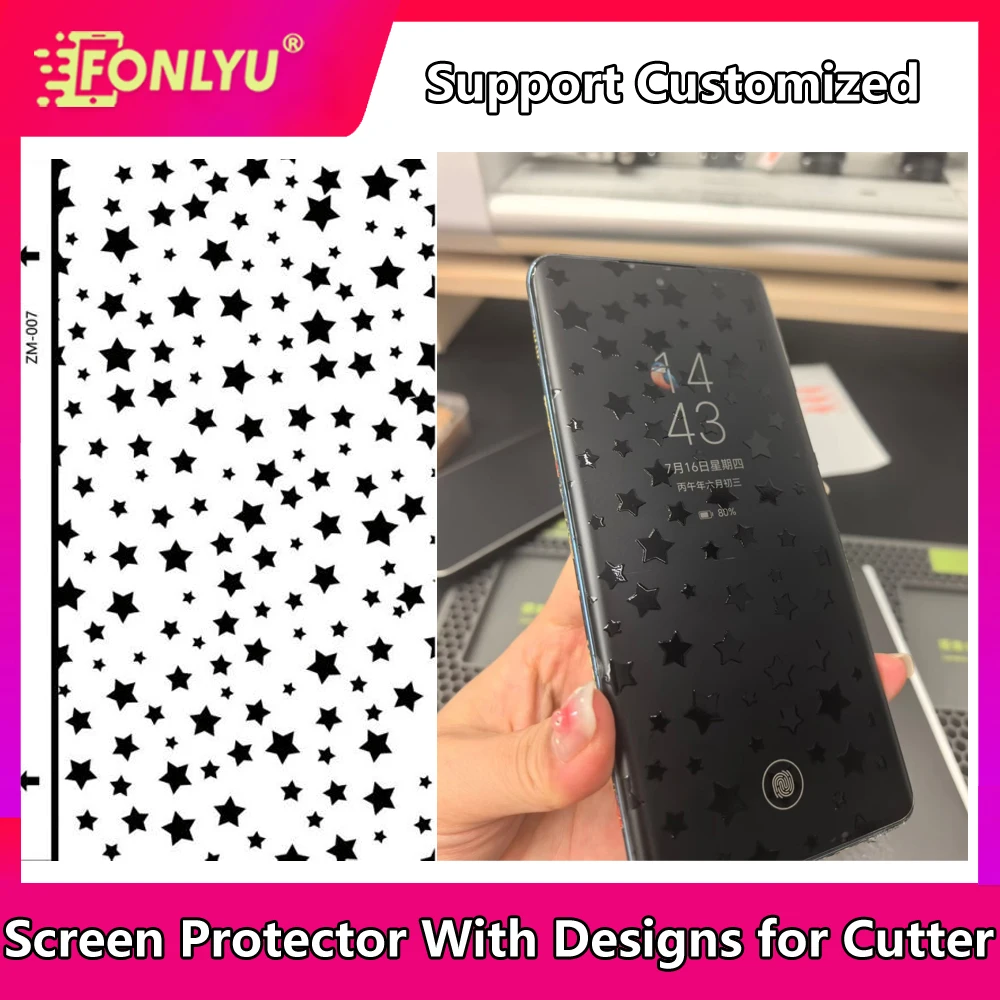 FONLYU Design Transparent Phone Skin Stickers Rear Micas for Screen Protector Cutting Machine Laser Printing Decoration Films