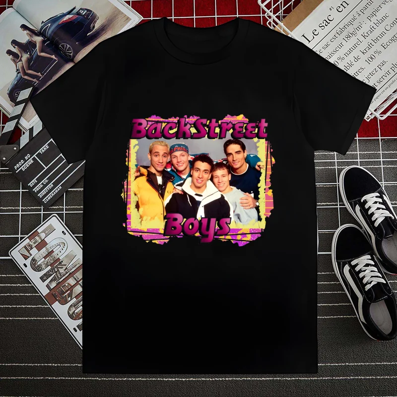 

Backstreet Boys World BSB Music Band T Shirt Men Shirts Quality Summer Top Tshirts Short Sleeves Tees T-Shirt