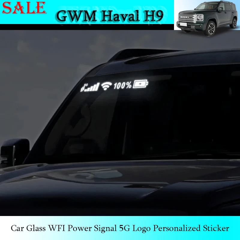 

Подходит для GWM Haval H9 2024 2025, автомобильное стекло, WIFI, сигнал питания, логотип 5G, персонализированное украшение, светоотражающая наклейка, внешние детали автомобиля
