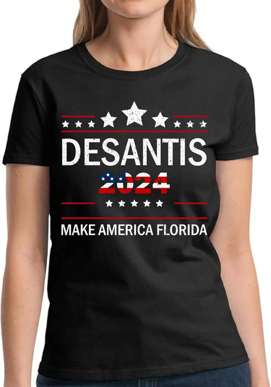 USA Election 2024 Desantis Women Political Shirt Make America Florida USA T Shirt for Ladies