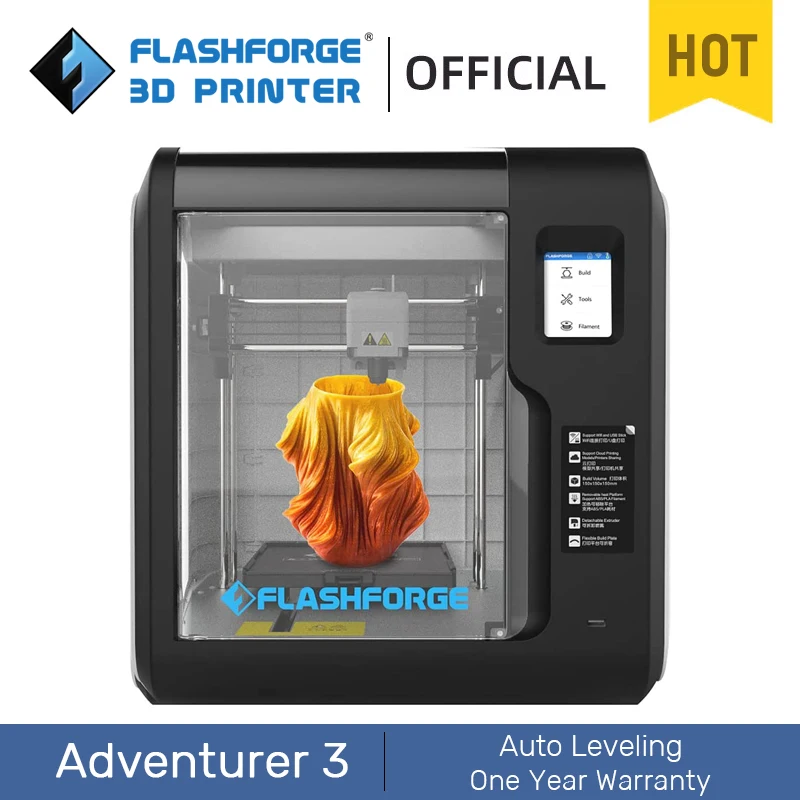 Flashforge 3D Printer Adventurer 3 DIY Kit Auto-leveling WIFI Out of Box Built-in Camera Automatic Leveling 3D Cloud Printing